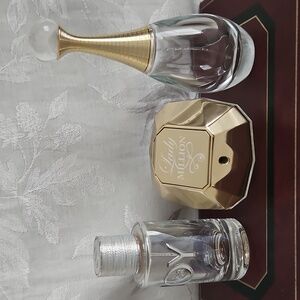 DIOR JOY, J'Adore & Paco Rabanne EMPTY Eau De Parfum Bottles.
